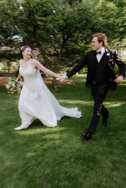Candid celebration from Liv and David's wedding